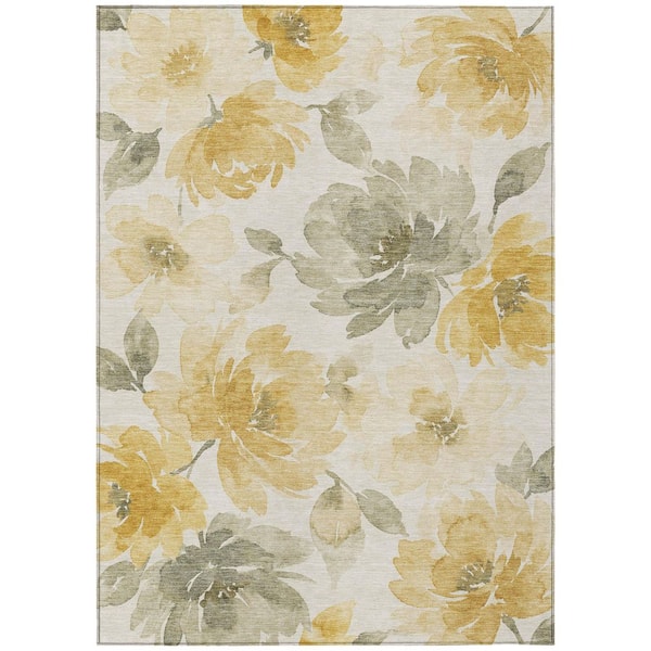 Chantille Machine Washable Indoor/Outdoor Abstract ACN3014 Cream 9 ft. x 12 ft. Area Rug