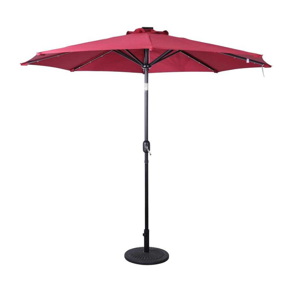 9 ft. Round Solar LED Market Patio Umbrella in Red price history on PriceWatchPro