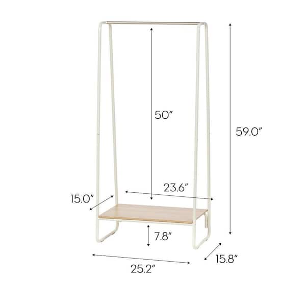 Natural Bamboo Garment Clothes Rack with Shelves 39.4 in. W x 60 in. H  rack-271 - The Home Depot