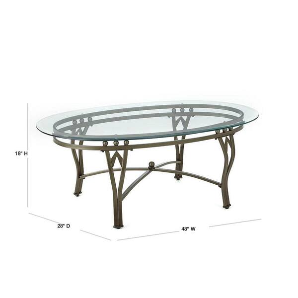 Madrid 48 In Glass Large Oval Glass Coffee Table Sr250ctbl The Home Depot