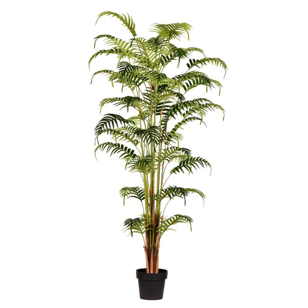 Vickerman 70 in. Green Artificial Potted Fern Palm in Pot