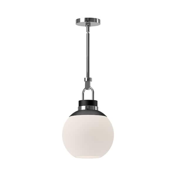 ALORA MOOD Copperfield 12 in. 1 Light 60-Watt Chrome/Opal Matte Glass Pendant Light