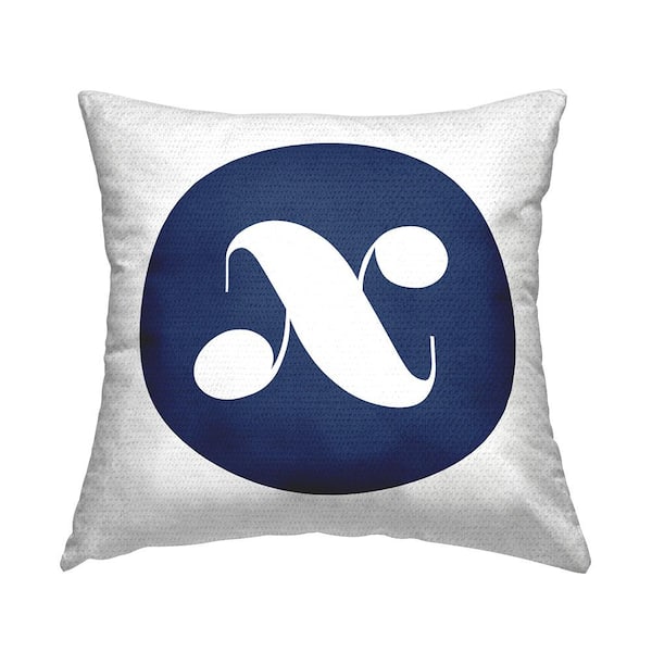 Stupell Industries Blue Circle Letter X Square Outdoor Throw Pillow