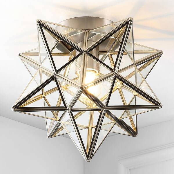 moravian star ceiling light nickel