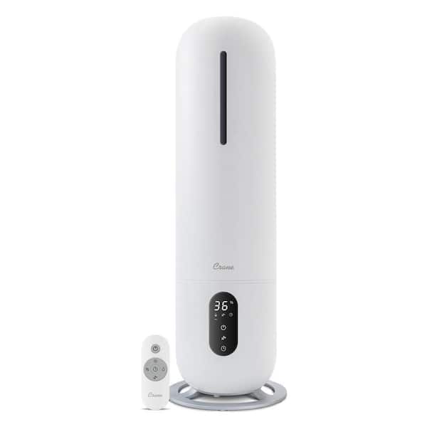 Crane 2 Gal. Tower Ultrasonic Cool Mist Top Fill Humidifier with Remote & UV Light for Medium to Large Rooms up to 500 sq. ft