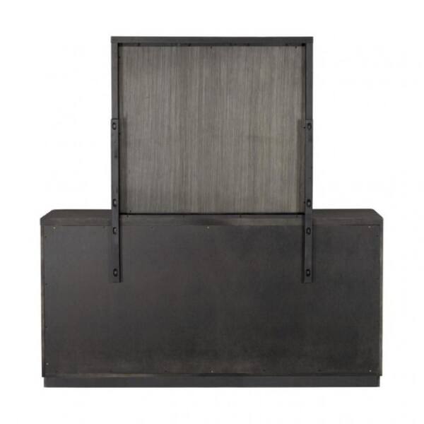Benjara Zoko Ash Gray 5-Drawer 72 in. Wide Dresser without