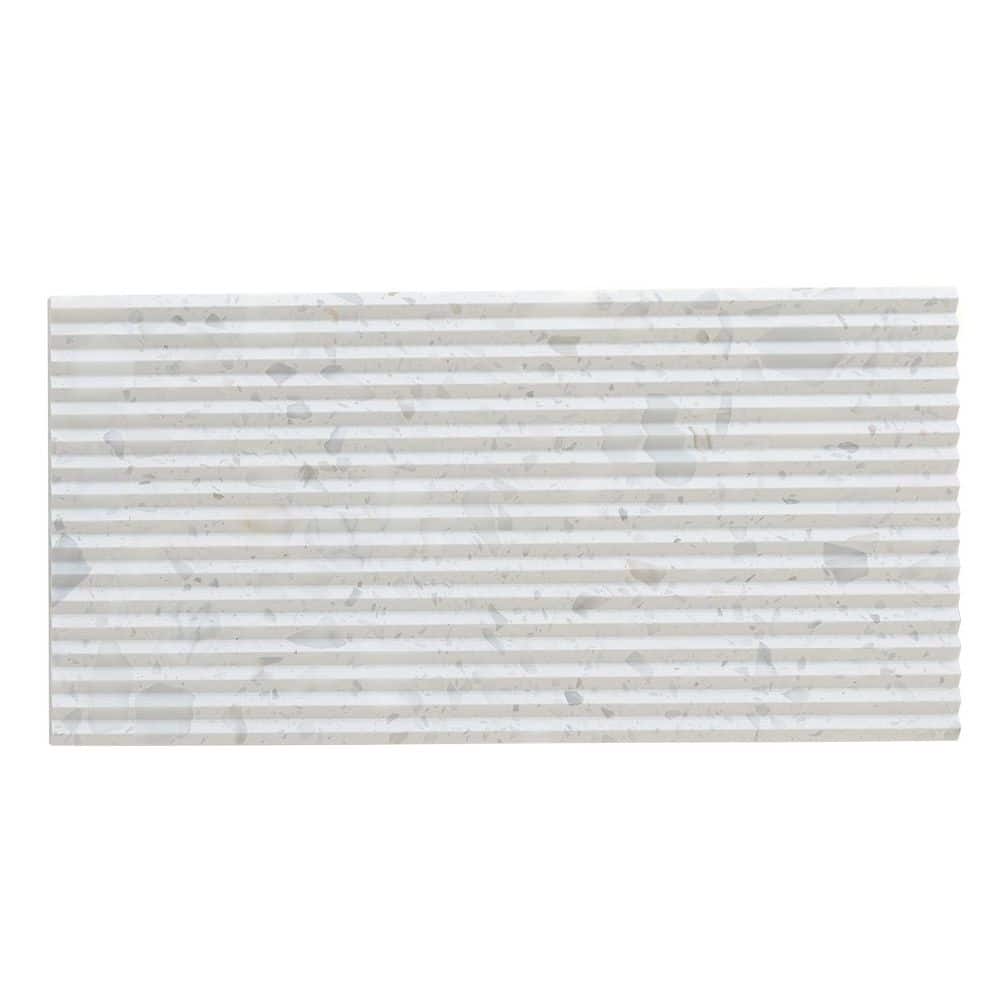 Terraforma 4 x 5 in. White, Beige Textured Terrazzo Linear Marble Large Wall Tile Sample price history on PriceWatchPro
