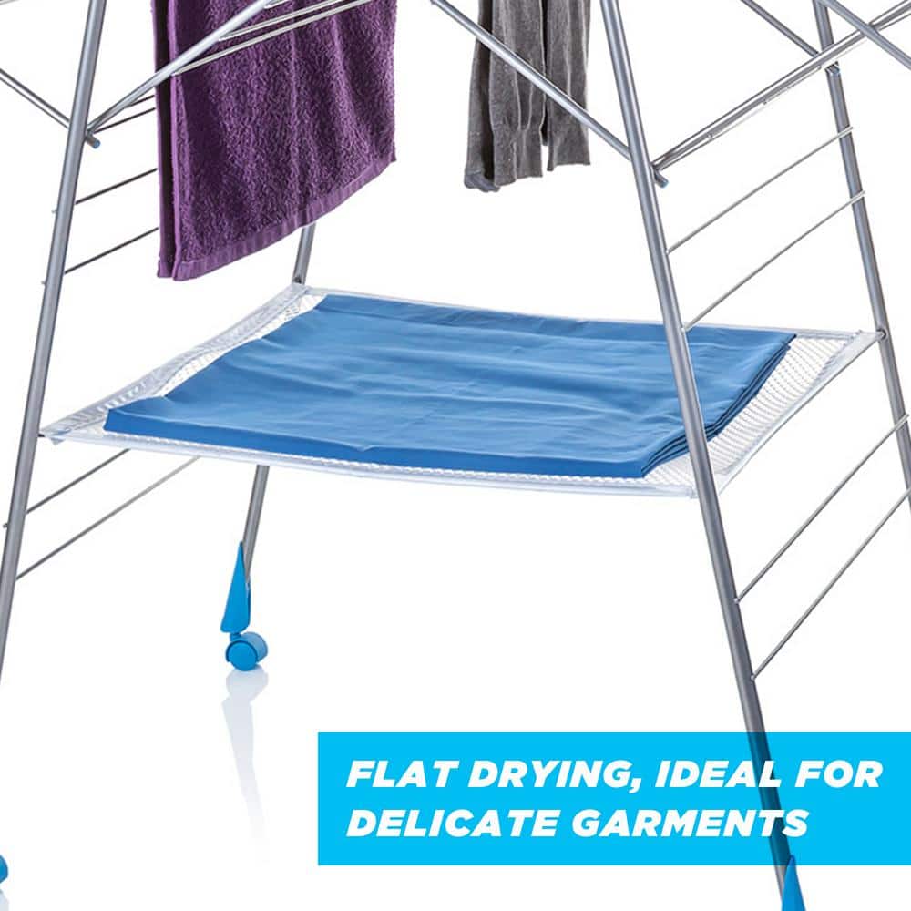 Minky Silver and Blue Multi-Level Steel Drying Rack