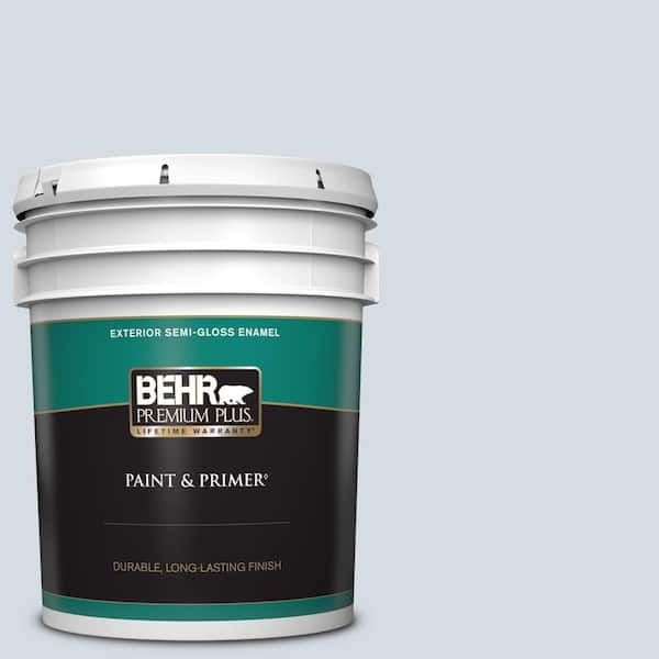 BEHR PREMIUM PLUS 5 gal. #PPL-45 Mystic Pool Semi-Gloss Enamel Exterior Paint & Primer