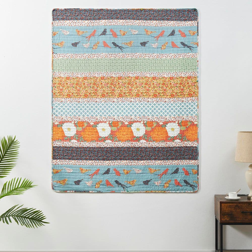 Boho Chic Reversible Cotton Patchwork Throw Blanket