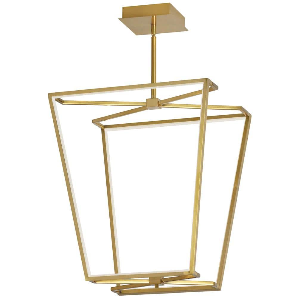 Modern Black Brass 20'' Drum LED Chandelier with Ambient Lighting