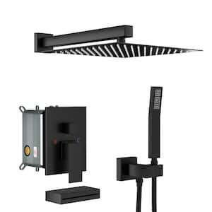 Single Handle 1-Spray Tub and Shower Faucet with Handheld Shower 1.8 GPM Wall-Mount in. Matte Black Valve Included