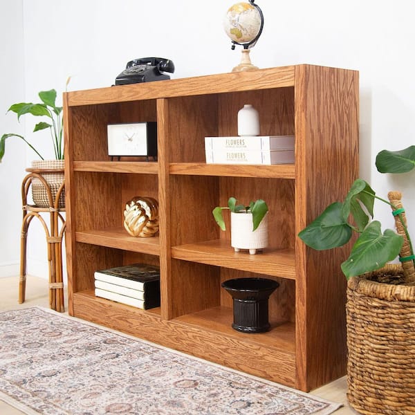 wmw 　シェルフ Concepts In Wood 36 in. Dry Oak Wood 6-shelf Standard Bookcase
