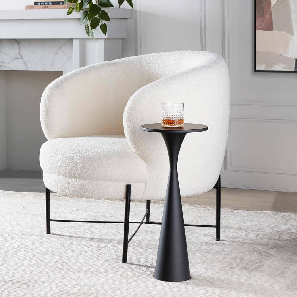 Gemma 9.5 in. Modern Brass Round Metal Top End Table