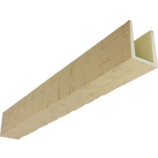 Ekena Millwork Heritage Timber 7.5 in. x 5.5 in. x 8 ft. Reclaimed Axed Cut Primed Tan Faux Wood Beam