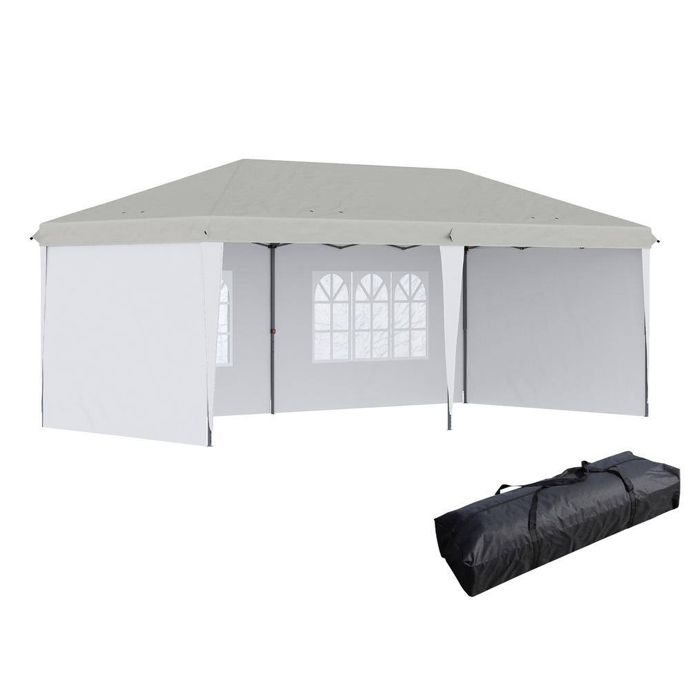 Outdoor 10 ft. x 20 ft. Pop Up Canopy Tent with 4 Sidewalls, Heavy Duty Tents, Instant Gazebo with Carry Bag, White price history on PriceWatchPro