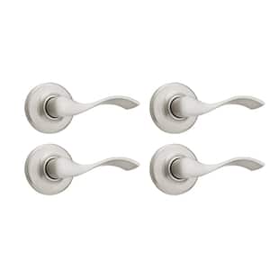 Balboa Satin Nickel Passage Door Handle for Hall or Closet featuring Microban Technology (4-Pack)