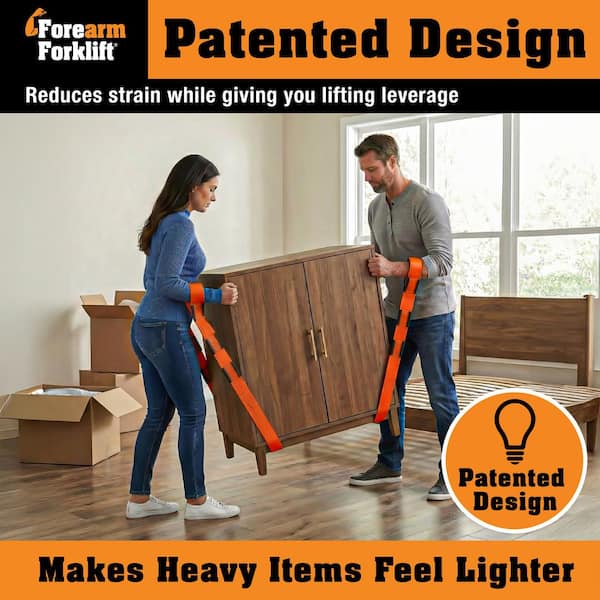 Forearm Forklift 9.4ft. x 3 in. Adjustable Heavy-Duty Moving Straps for Furniture and Appliances, Supports Up to 800 lbs