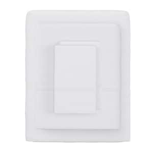 4-Piece White 90 GSM 100% Polyester King Sheet Set