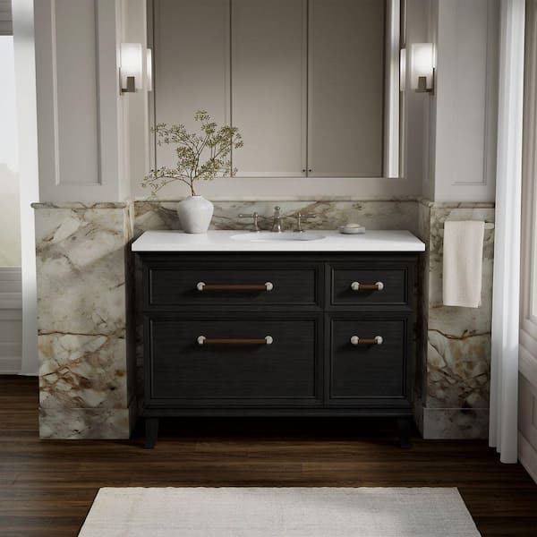 Artifacts 48 in. Single Sink Bath Vanity Cabinet without Top in Carbon Oak