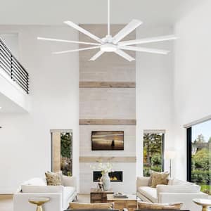 Oscar 6 ft. Integrated LED Indoor White-Aluminum-Blade White Ceiling Fan with Light and Remote Control Included