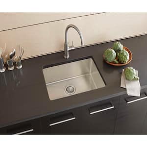 Crosstown 24 in. Undermount 1-Bowl 18-Gauge  Stainless Steel Sink Only and No Accessories