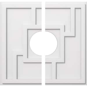 1 in. P X 8-1/4 in. C X 24 in. OD X 7 in. ID Knox Architectural Grade PVC Contemporary Ceiling Medallion, Two Piece