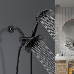 2 IN 1 Single-Handle 1.8 GPM Shower Faucet with 5 in. Wall Mount 5-Spray Shower Head in Matte Black (Valve Included)