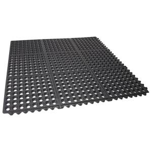 Durable Anti-Fatigue Interlocking Commercial Floor Mat 36 in. x 36 in. Rubber Floor Mat