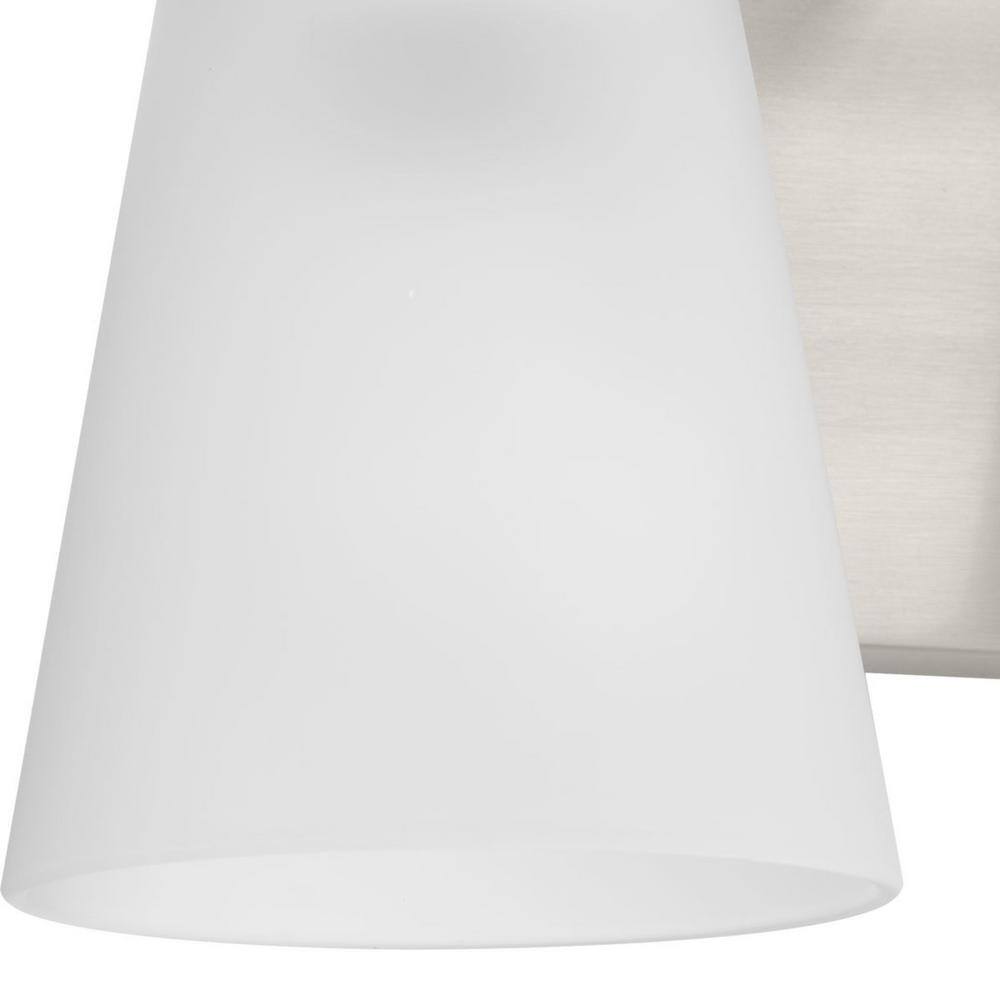 Tanner Brushed Nickel 4-Light Vanity with Etched Glass Shades