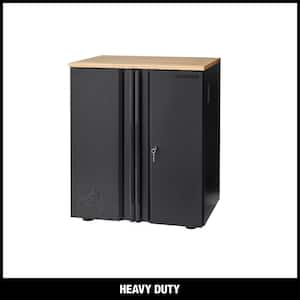 Heavy Duty Welded 20-Gauge Steel 2-Door Garage Base Cabinet in Black (28 in. W x 32 in. H x 21.5 in. D)