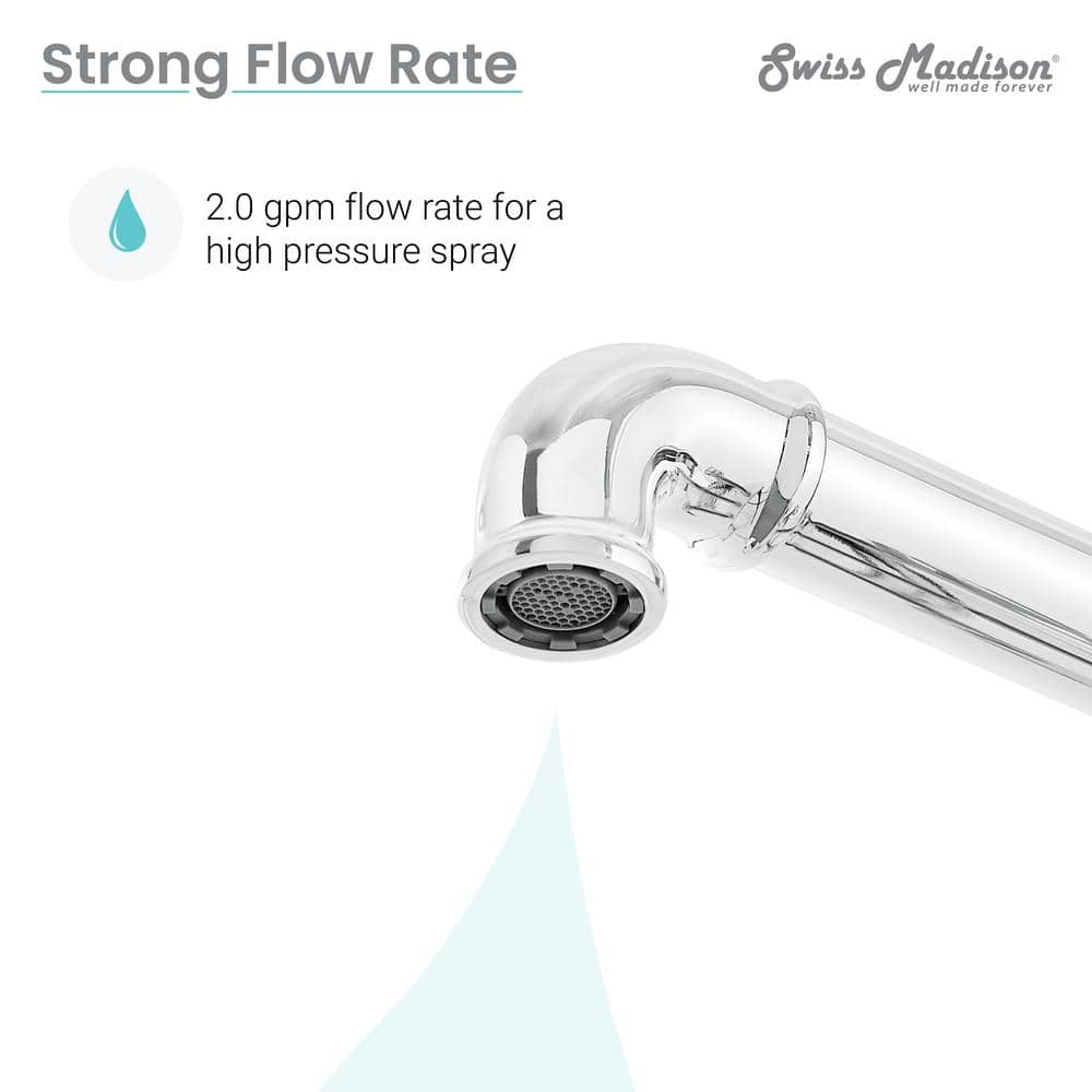 Avallon Pro Chrome Widespread Kitchen Faucet with Side Sprayer