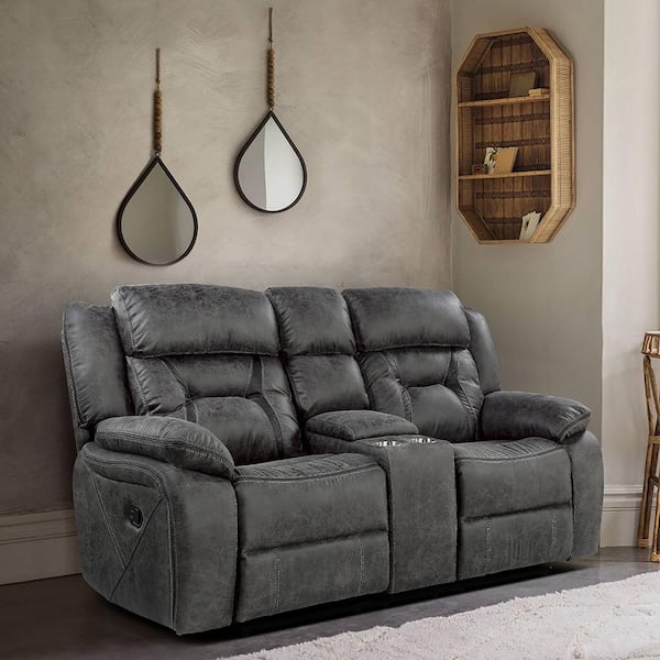 Lazzara Driscoll 74.5 in. W Gray Microfiber Double Manual