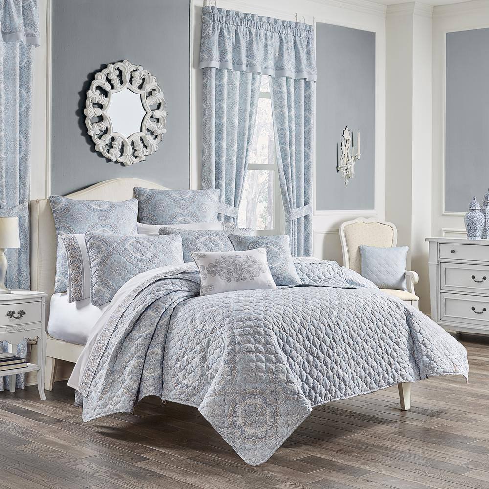 Claremont 3-Piece Blue Full/Queen Quilt Set-2468006FQQLS - The Home Depot