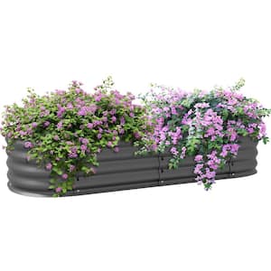 Galvanized Raised Garden Bed Kit, Metal Planter Box with Safety Edging, 59 in. x 24.5 in. x 11.75 in., Dark Gray