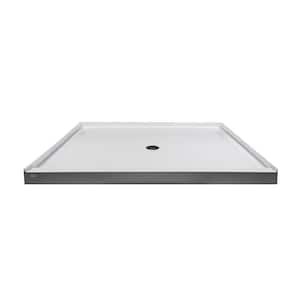 60 in. x 42 in. Center Drain 3.19 in. Shower Base in White