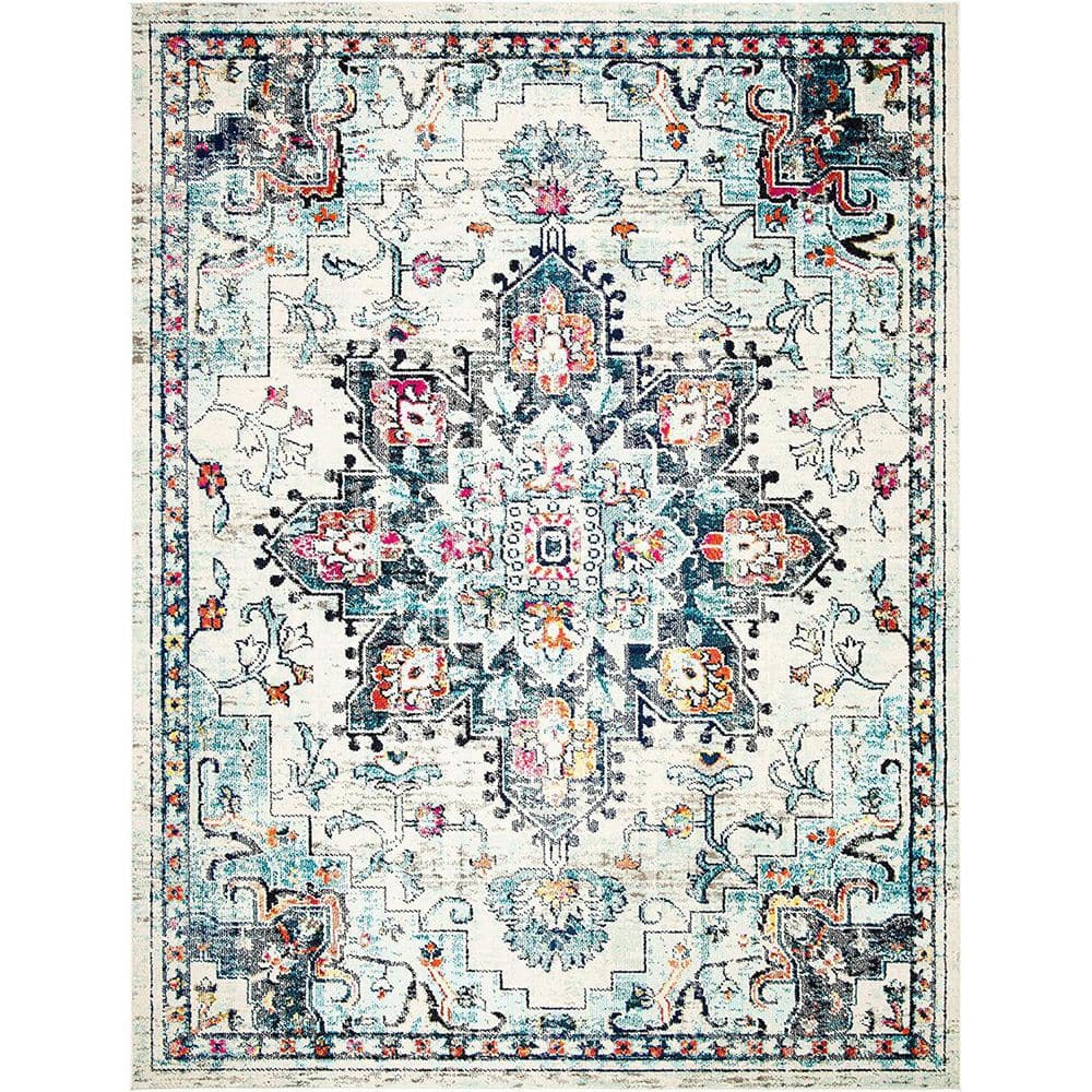 Blue 8 ft. x 10 ft. Oriental Indoor Polypropylene Area Rug