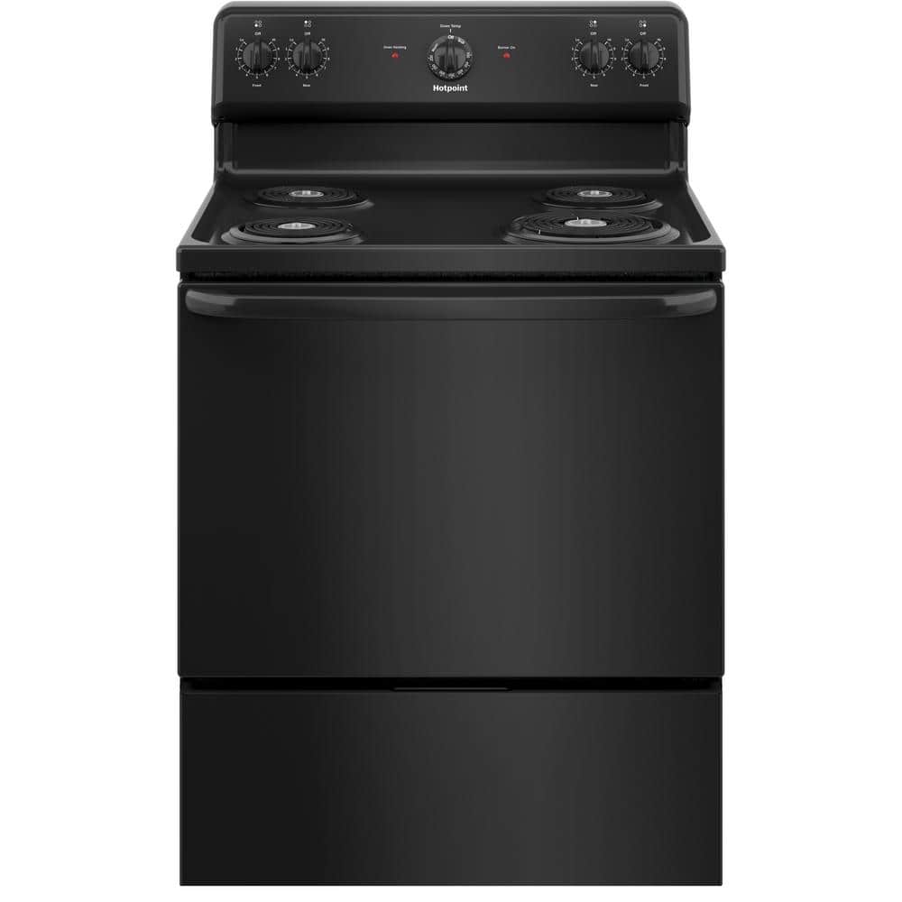 Hotpoint 30 in. 4 Element Freestanding Electric Range in Black with Standard Cooking