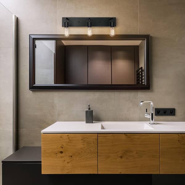 Brass Industrial Bathroom Vanity Light, Industrial Bath Vanity Set