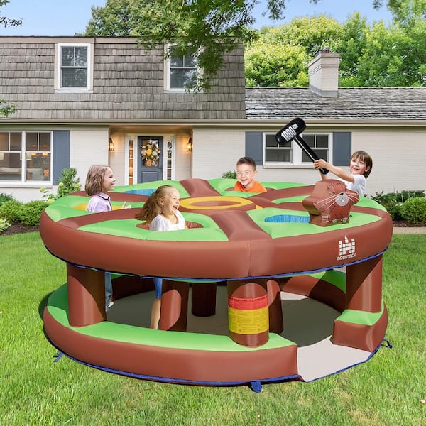 Costway Inflatable Whack-A-Mole Themed Castle for Kids Interactive