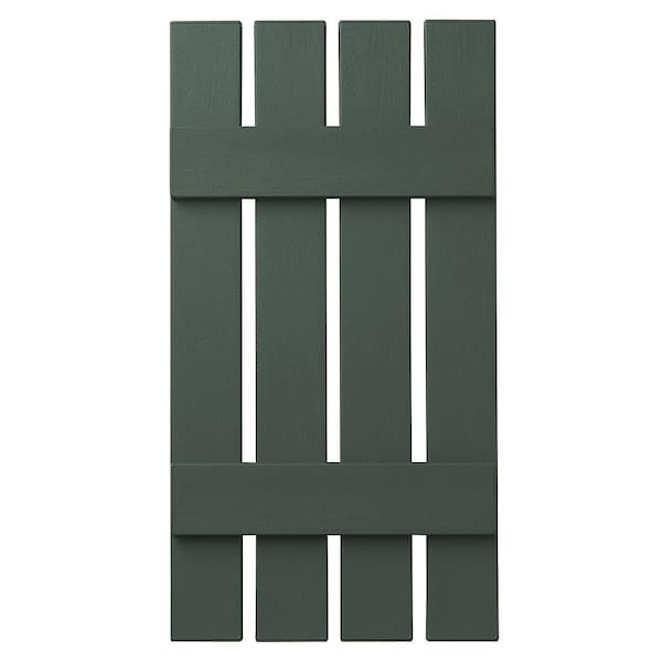 Ply Gem 16 in. x 39 in. Polypropylene 4-Board Open Board and Batten Shutters Pair in Green