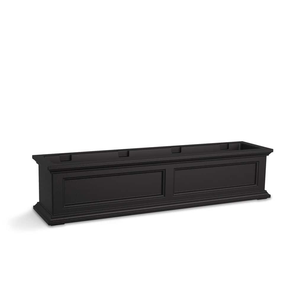 Black Polyethylene Self-Watering Window Box Planter, 48-inch