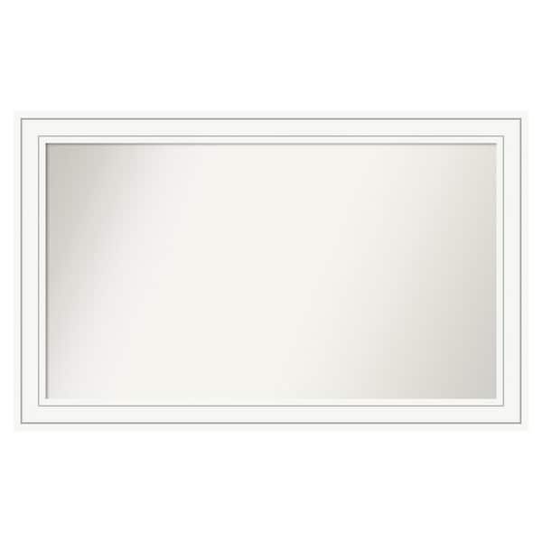 Amanti Art Craftsman White 45 in. x 28 in. Custom Non-Beveled Satin Wood Framed Bathroom Vanity Wall Mirror