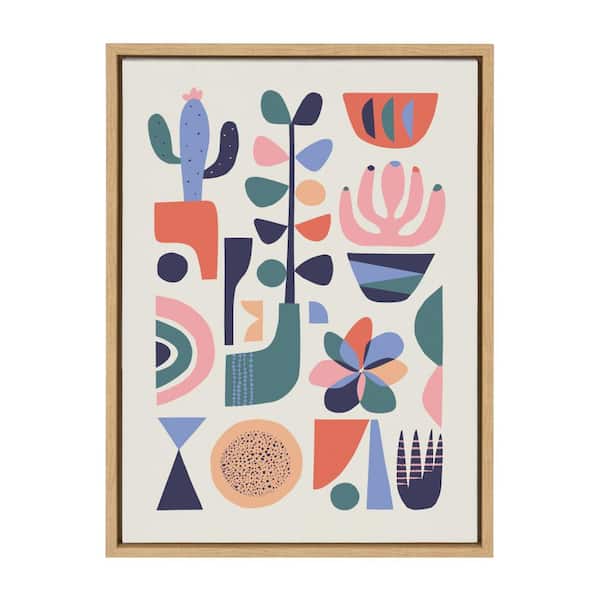 Kate and Laurel Sylvie "Mid Century Succulents" by Rachel Lee of My Dream Wall 24 in. x 18 in. Framed Canvas Wall Art