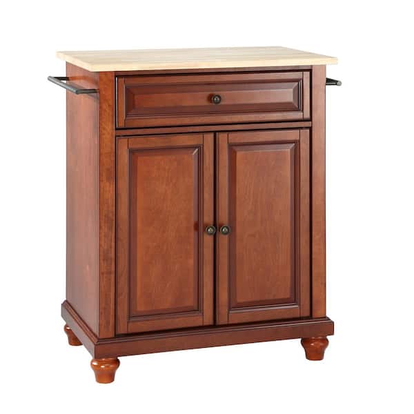 CROSLEY FURNITURE Cambridge Portable Kitchen Island with Wood Top