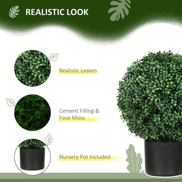 3.5FT Artificial Cypress Topiary Set Of 2 - UV Resistant Outdoor/Indoor Decor