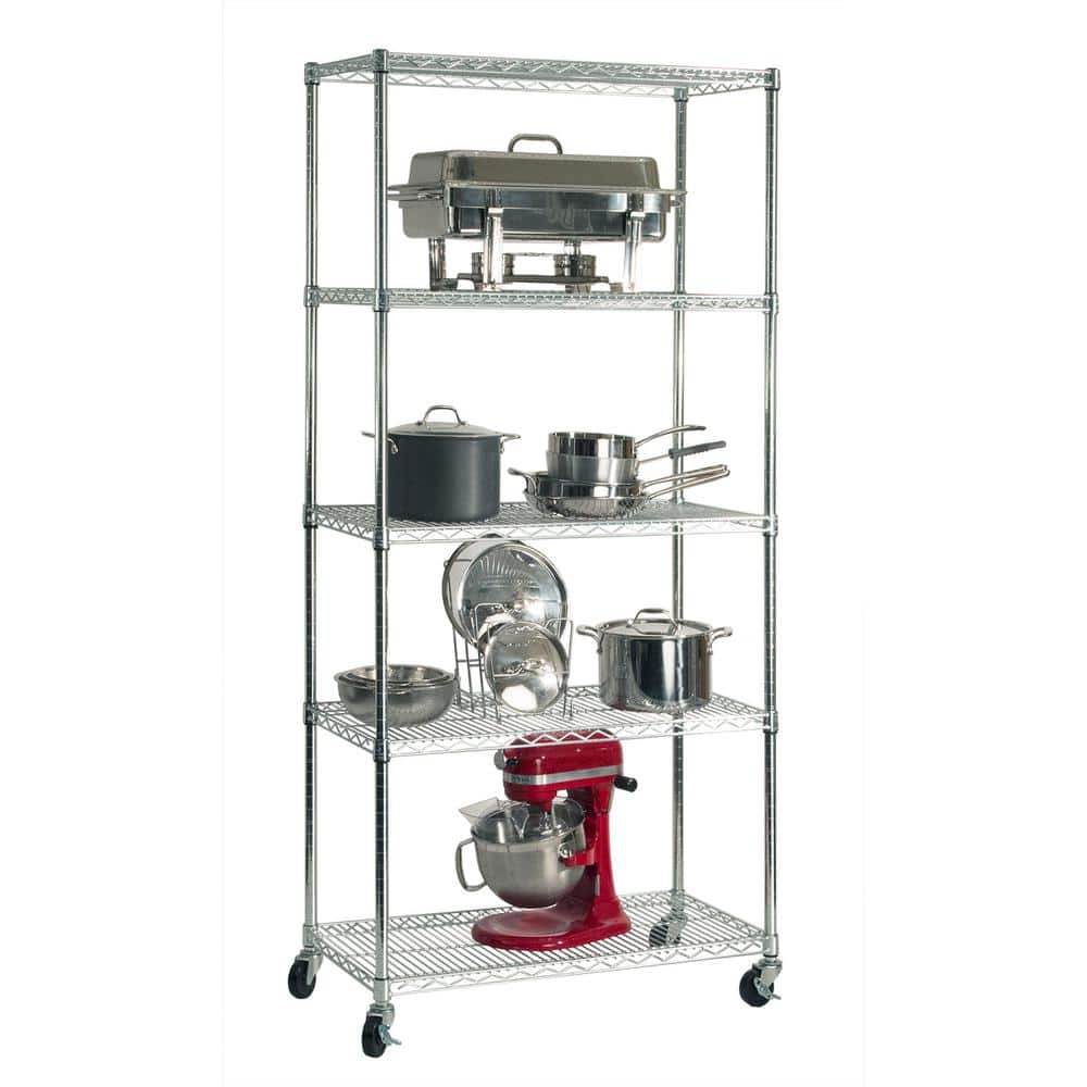 Seville Classics UltraDurable 5-Tier Commercial NSF Certified Steel ...