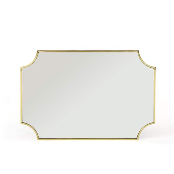 Unbranded Gorgeous 24 in. W x 36 in. H Rectangle Metal Frame Gold Mirror for Living Room Dining Room Bedroom and Batchroom