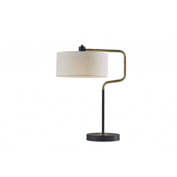HomeRoots 25.5 in. Black Standard Light Bulb Bedside Table Lamp