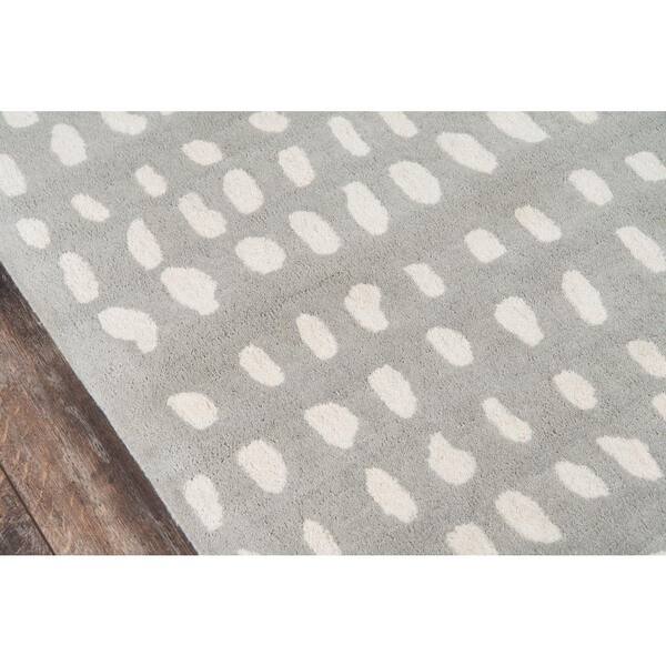 Delmar Boho Dots Grey 5 ft. x 8 ft. Area Rug